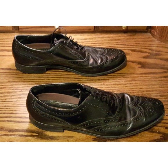 Florsheim Lexington Men's 20381 Black Leather Wingtip Oxfords 9.5 D - Picture 7 of 12